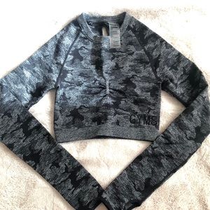 Gymshark Camo Seamless Long Sleeve Crop Top